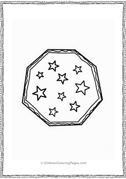 Hexagon Filled With Stars Tattoo Coloring Page Free PDF Printable