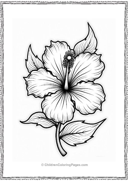 Hibiscus Flower With Swirling Wind Free PDF Printable