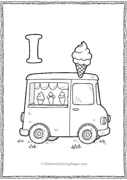 I With A Cute Ice Cream Truck Free PDF Printable