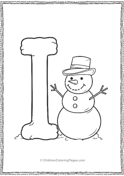 I With A Cute Snowman Beside It Free PDF Printable