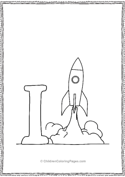 I With A Rocket Launch Scene Free PDF Printable