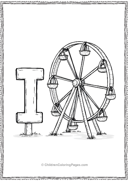 I With An Easy To Color Ferris Wheel A Bold I Free PDF Printable