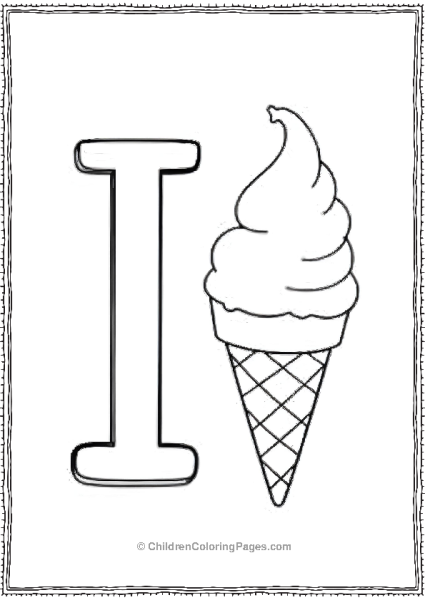 I With An Ice Cream Cone A Bold Letter I Free PDF Printable