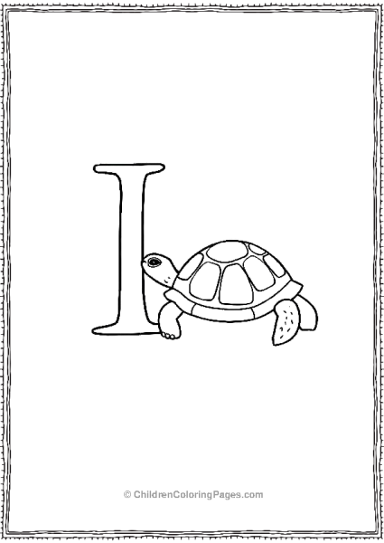 I With An Indian Star Tortoise A Bold I With An Outline Free PDF Printable