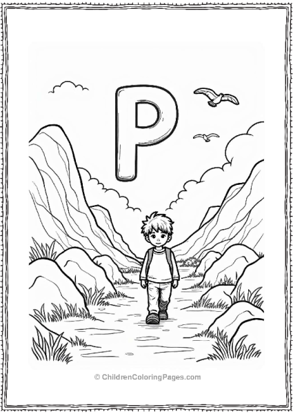 Inquisitive Character On A Rocky Path Free PDF Printable