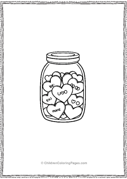 Jar Of Candy Hearts Valentine’s Poster Free PDF Printable