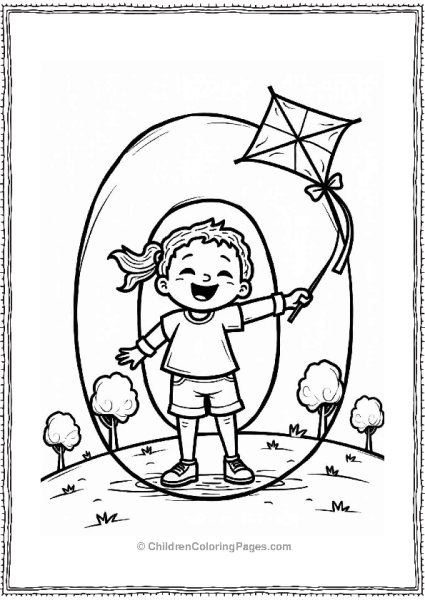 Joyful Child Flying A Colorful Kite Free PDF Printable