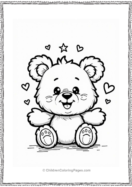 Joyful Teddy Bear Portrait Free PDF Printable