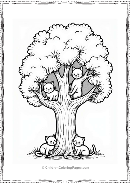 Kittens Playing In A Tree Free PDF Printable