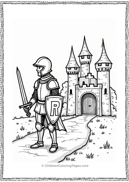 Knight In Shining Armor At Castle Gate Free PDF Printable