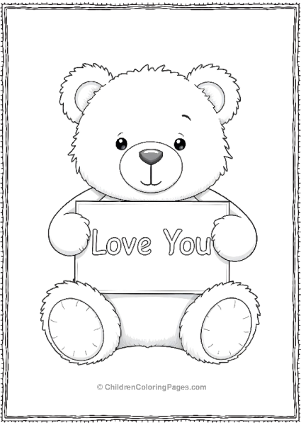 Large Bear With Heart Free PDF Printable