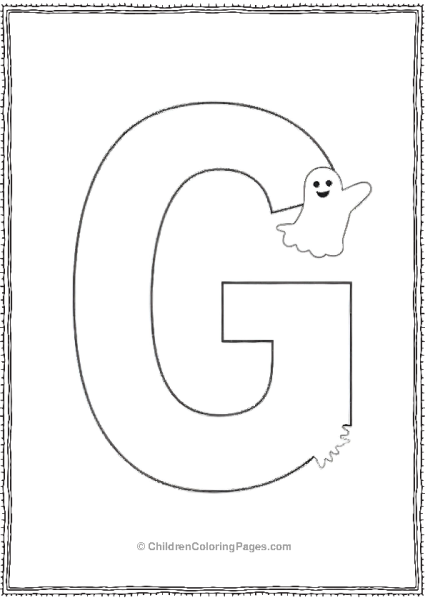 Large Letter G With A Simple Ghost Outline Free PDF Printable