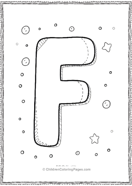 Large Uppercase Letter F With Simple Polka Dots Free PDF Printable