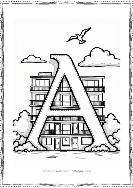 Letter A A Charming Apartment Building Free PDF Printable