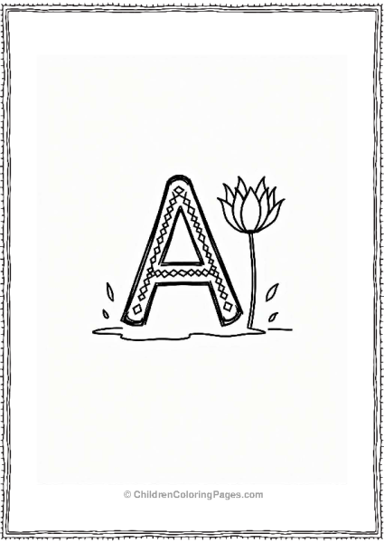 Letter A In Hindi With Lotus Free PDF Printable