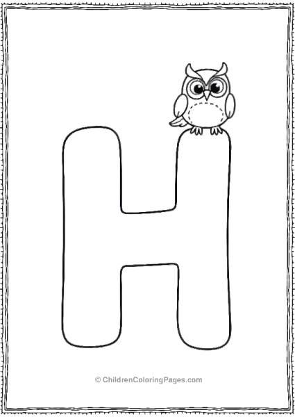 Letter H With An Owl Free PDF Printable