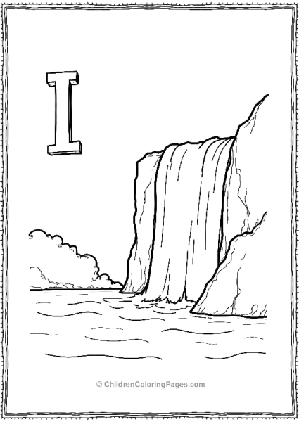 Letter I With A Simple Waterfall Free PDF Printable