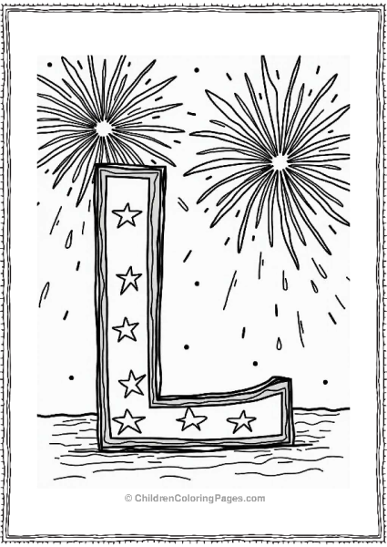 Letter L Festive Fireworks Display Free PDF Printable