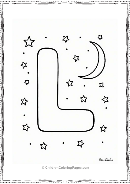 Letter L In A Starry Night Scene Free PDF Printable