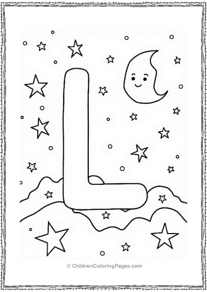 Letter L In A Starry Night Sky Free PDF Printable