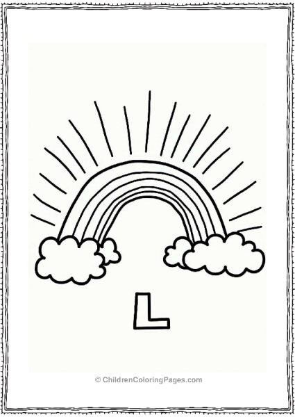 Letter L Radiant Rainbow Design Free PDF Printable