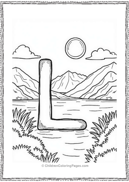 Letter L Tranquil Lake Scene Free PDF Printable