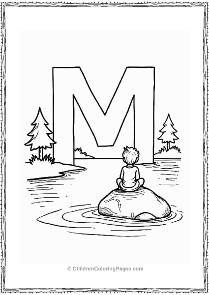 Letter M By A Calm Lake Free PDF Printable