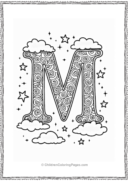 Letter M Mandala In The Sky Free PDF Printable