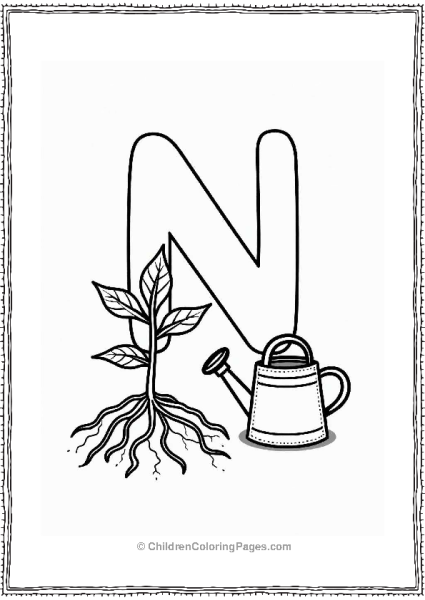 Letter N As A Seedling Free PDF Printable