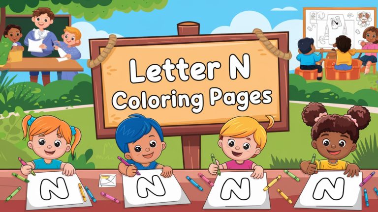 Letter N Coloring Pages