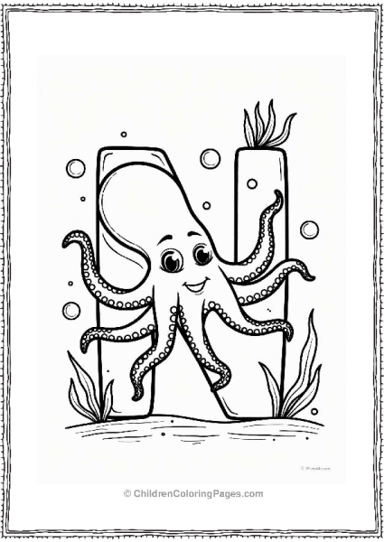 Letter N Featuring Playful Octopus Free PDF Printable