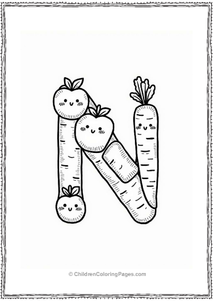 Letter N For Nourishing With Fruits And Vegetables Free PDF Printable