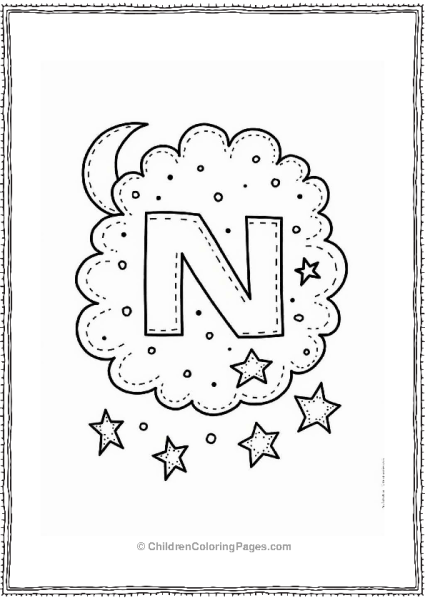 Letter N In A Dream Cloud Free PDF Printable