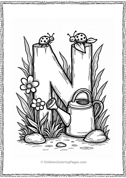 Letter N In A Garden Free PDF Printable