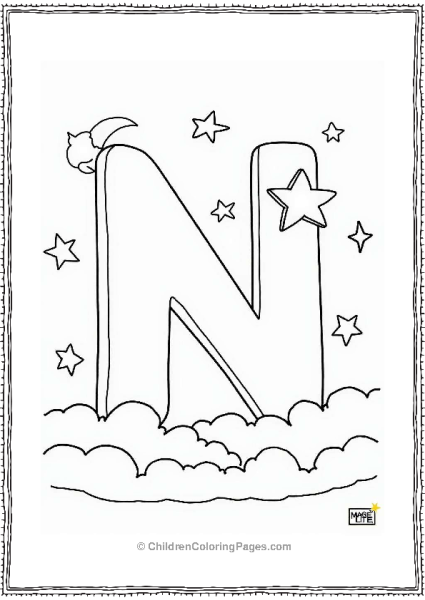 Letter N In A Night Sky Free PDF Printable