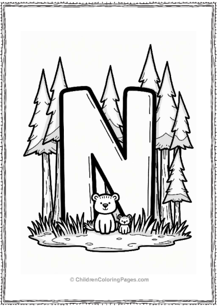 Letter N In The Forest Free PDF Printable