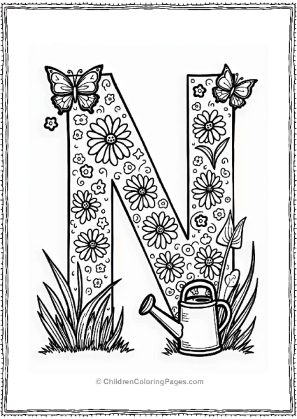 Letter N In The Garden Free PDF Printable