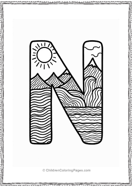 Letter N Nature’s Patterns Free PDF Printable