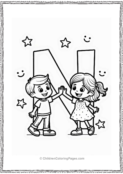 Letter N Nurturing Friends High Five Free PDF Printable