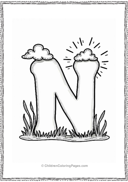 Letter N Surrounded By Nature Free PDF Printable