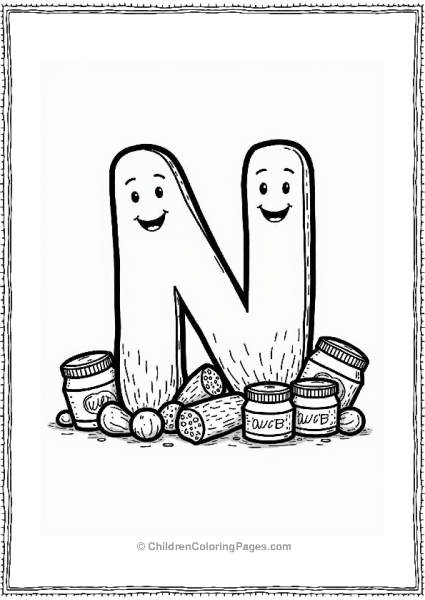 Letter N With Nutty Snacks Free PDF Printable