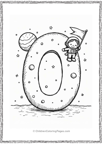 Letter O As A Planet With Astronaut Free PDF Printable