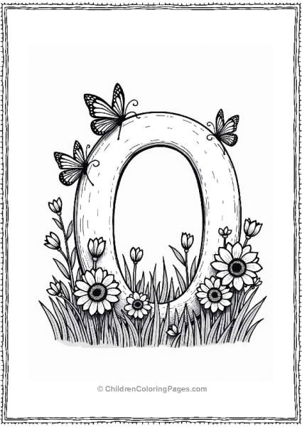 Letter O In A Flower Meadow Free PDF Printable