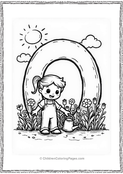 Letter O Watering A Garden Free PDF Printable