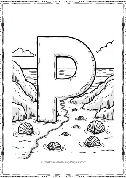 Letter P At The Beach Free PDF Printable