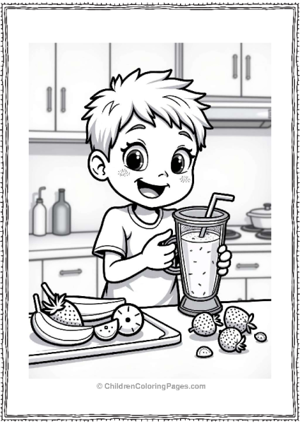 Little Boy Making A Healthy Smoothie Free PDF Printable