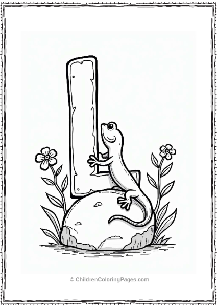 Little Lizard Climbing A Rock Free PDF Printable