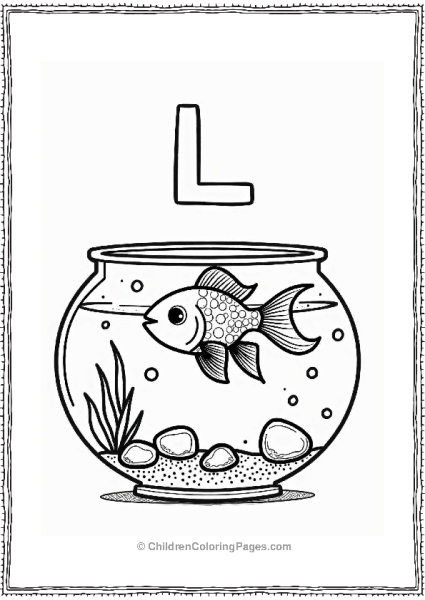 Lively Goldfish In A Fun Underwater Scene Letter L Coloring Page Free PDF Printable