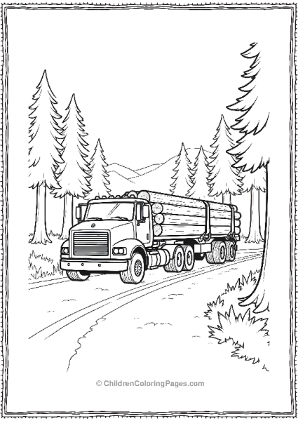 Logging Truck Free PDF Printable