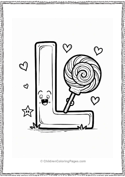 Lolli Letter L Coloring Page Free PDF Printable